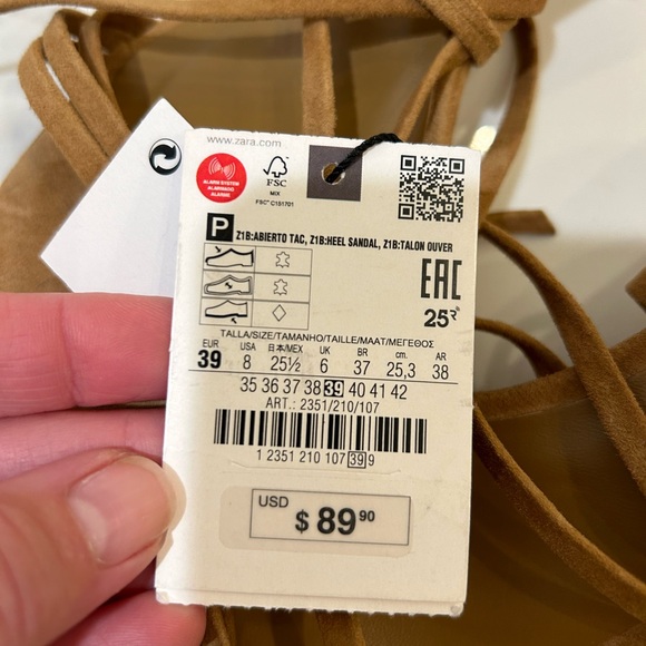 Zara gladiator strappy kitten heel sandal - size 39 - Picture 4 of 4